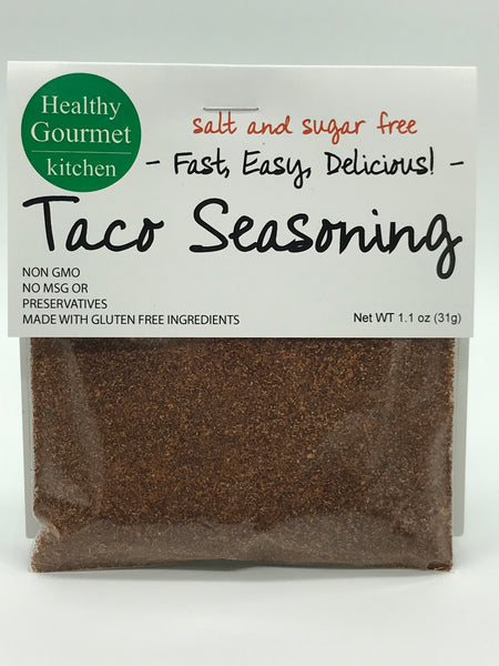 Gluten free taco seasoning tested at less than 10 ppm using Elisa  technology. High quality, non-gmo, spices kick up your cooking.