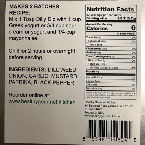 Dilly Dip ingredients and nutrition facts